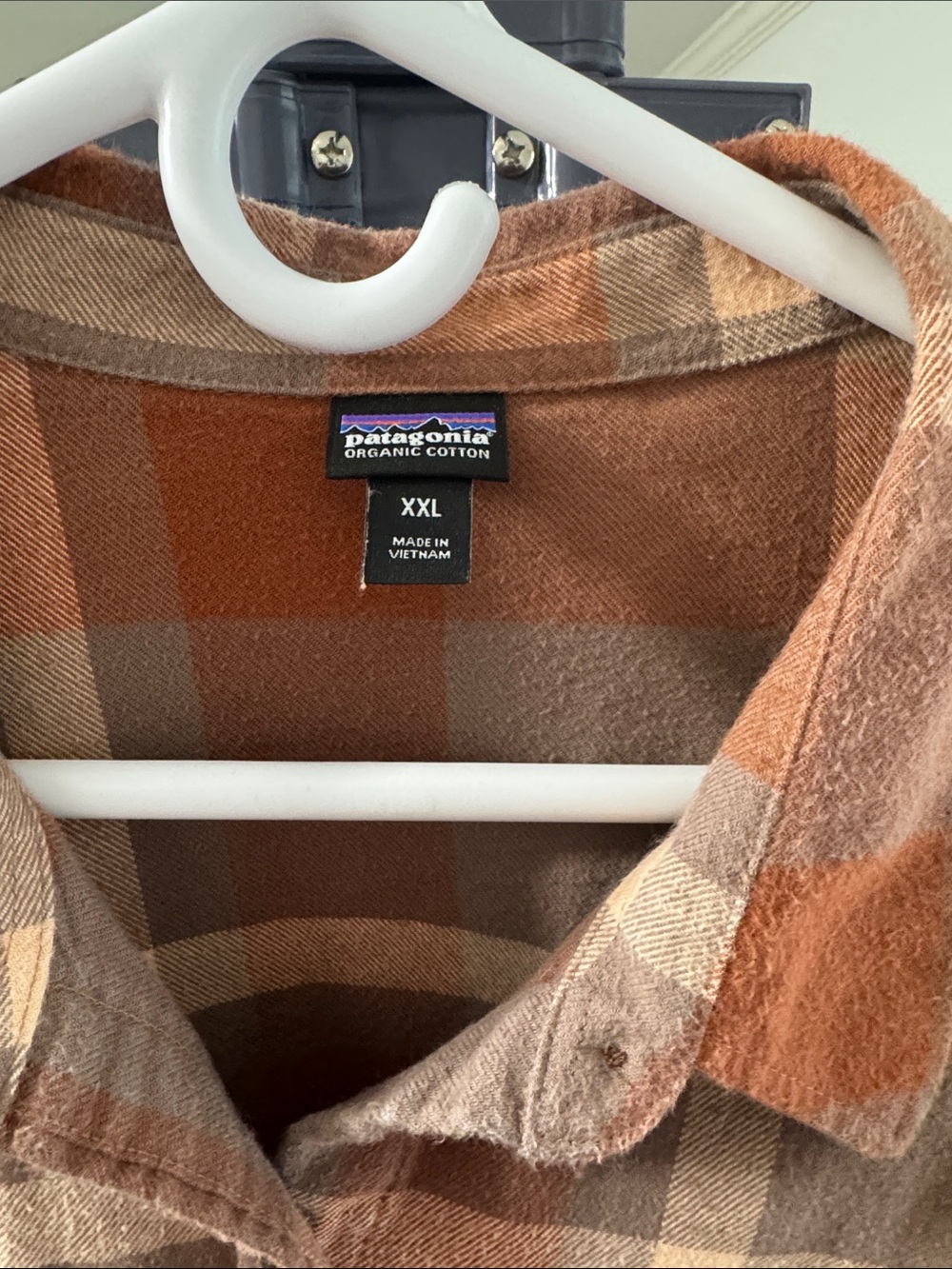 Patagonia Plaid Flannel Shirt - Rust, Tan, Brown (XXL)